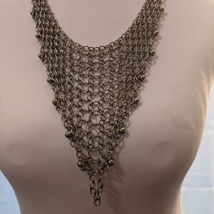 Solid Stainless Steel Polished Multiple Metal Chain Silver Mesh Necklace